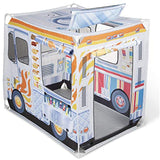 Melissa & Doug Food Truck Fabric Play Tent Playhouse and Storage Tote – Ice Cream on 1 Side, BBQ on The Other