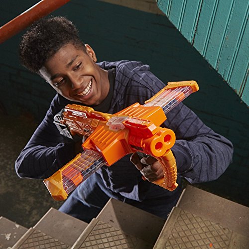 Nerf Doomlands Blaster Double Dealer Toy Blaster with Two 12-Dart Clips & 24 Official Elite Darts for Kids, Teens, & Adults, Orange, Standard