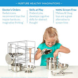 Melissa & Doug Deluxe Stainless Steel Pots and Pans Play Set