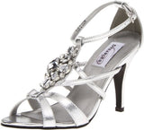 Dyeables Women's Heidi Manmade Slingback Sandal,Silver Metallic,8 B US