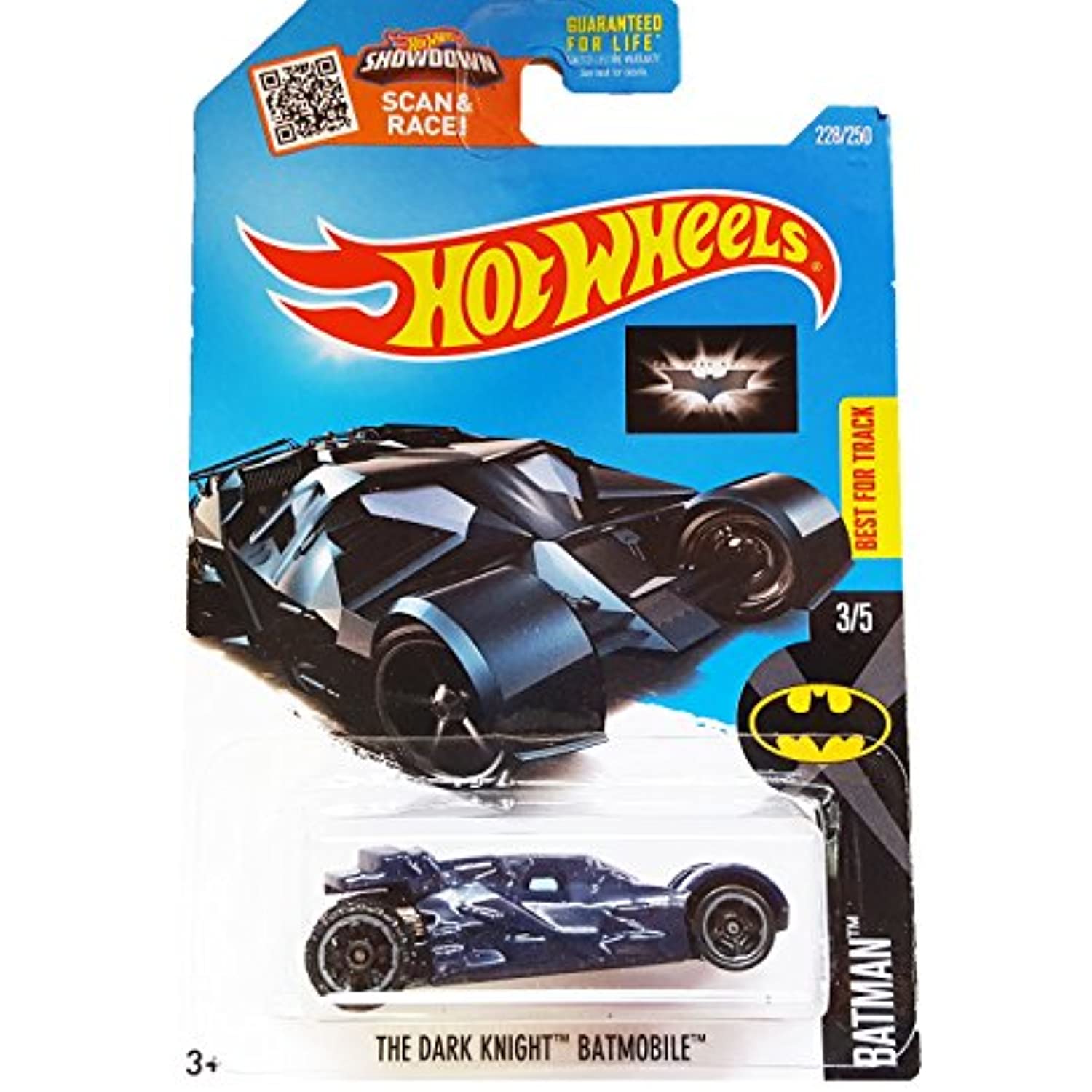 Hot Wheels 2016 Batman The Dark Knight Batmobile 228/250, Blue