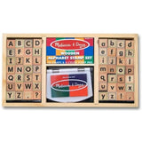 Melissa & Doug Alphabets: Wooden Stamp Set + Free Scratch Art Mini-Pad Bundle [35576]