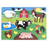 Melissa & Doug Farm Animals Theme Peg Puzzle + Free Scratch Art Mini-Pad Bundle [90506]