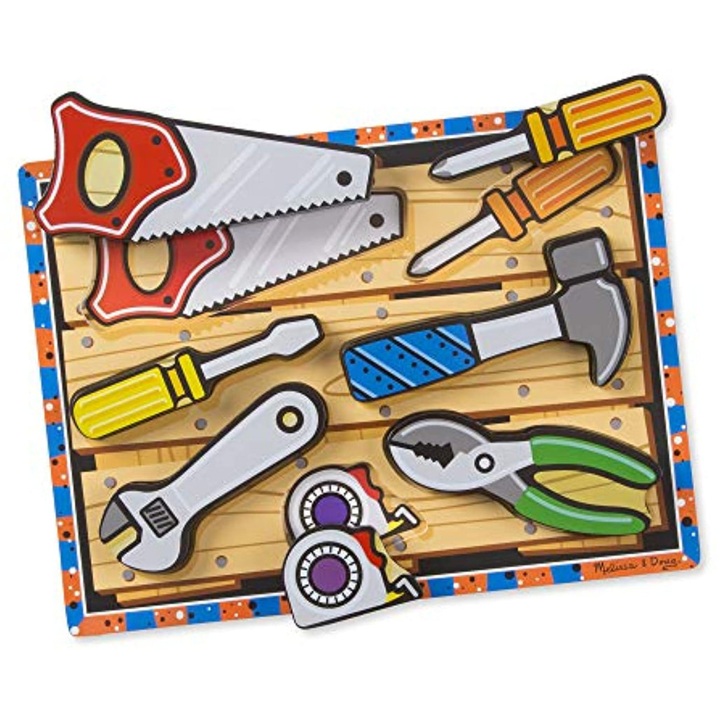 Melissa & Doug Wooden Chunky Puzzles Set - Tools and Dinosaurs