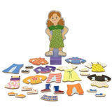 Melissa & Doug Maggie Leigh - Magnetic Dress Up Wooden Doll & Stand & 1 Scratch Art Mini-Pad Bundle (03552)