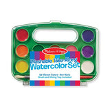 Melissa & Doug Take-Along Watercolor Paint Set - 12 Washable Paints