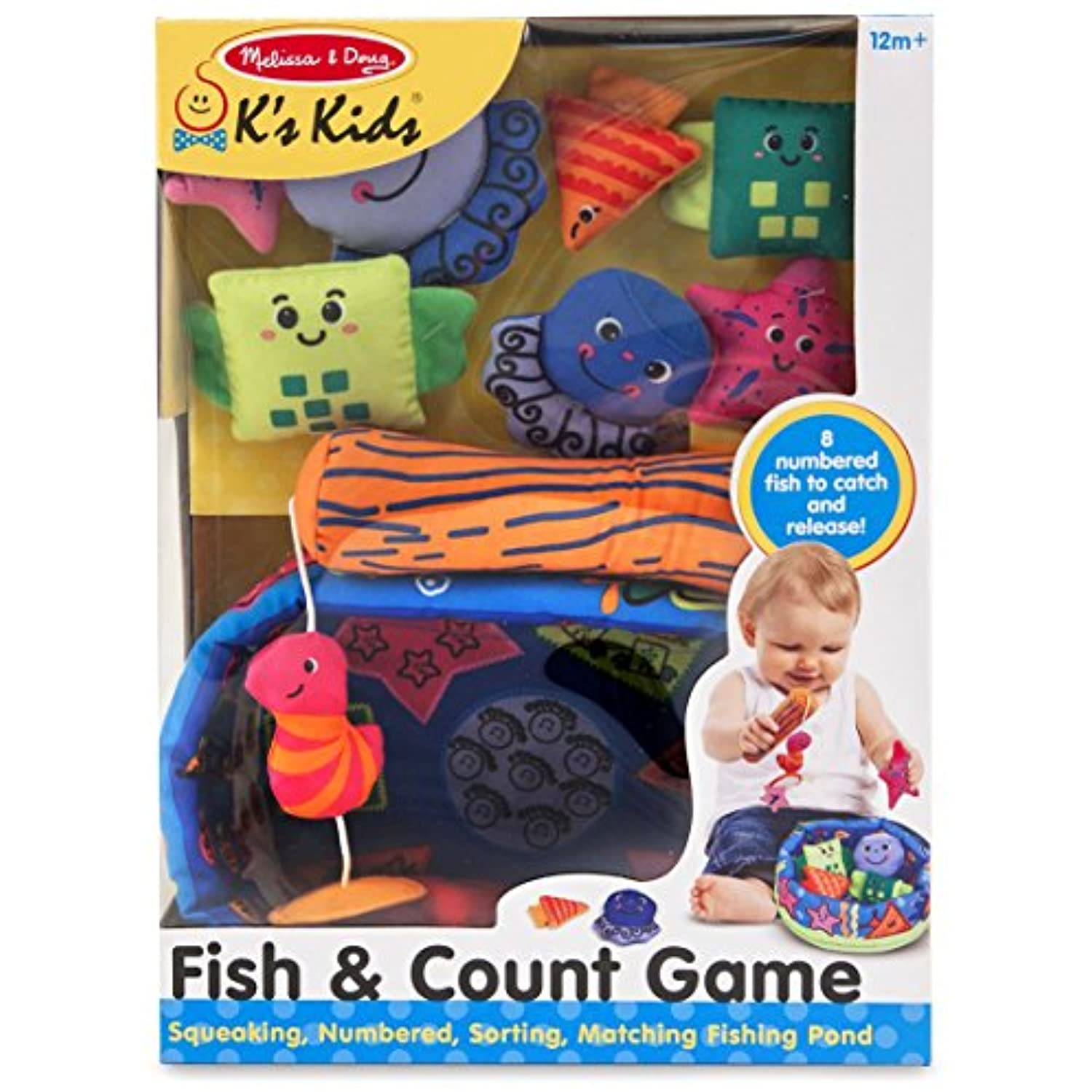 K's Kids Fish and Count Learning Game + FREE Melissa & Doug Scratch Art Mini-Pad Bundle
