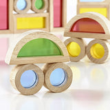 Guidecraft Jr. Rainbow Blocks: 40 Piece Set - Kids Learning & Educational Toys, Stacking Blocks