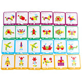 Set of 155 Wooden Pattern Blocks Geometric Manipulative Shape Puzzle Kindergarten Graphical Classic Educational Montessori Tangram Toys for Kids Ages 4-8 Jigsaw Puzzles Gift with 24 Pcs Design Cards
