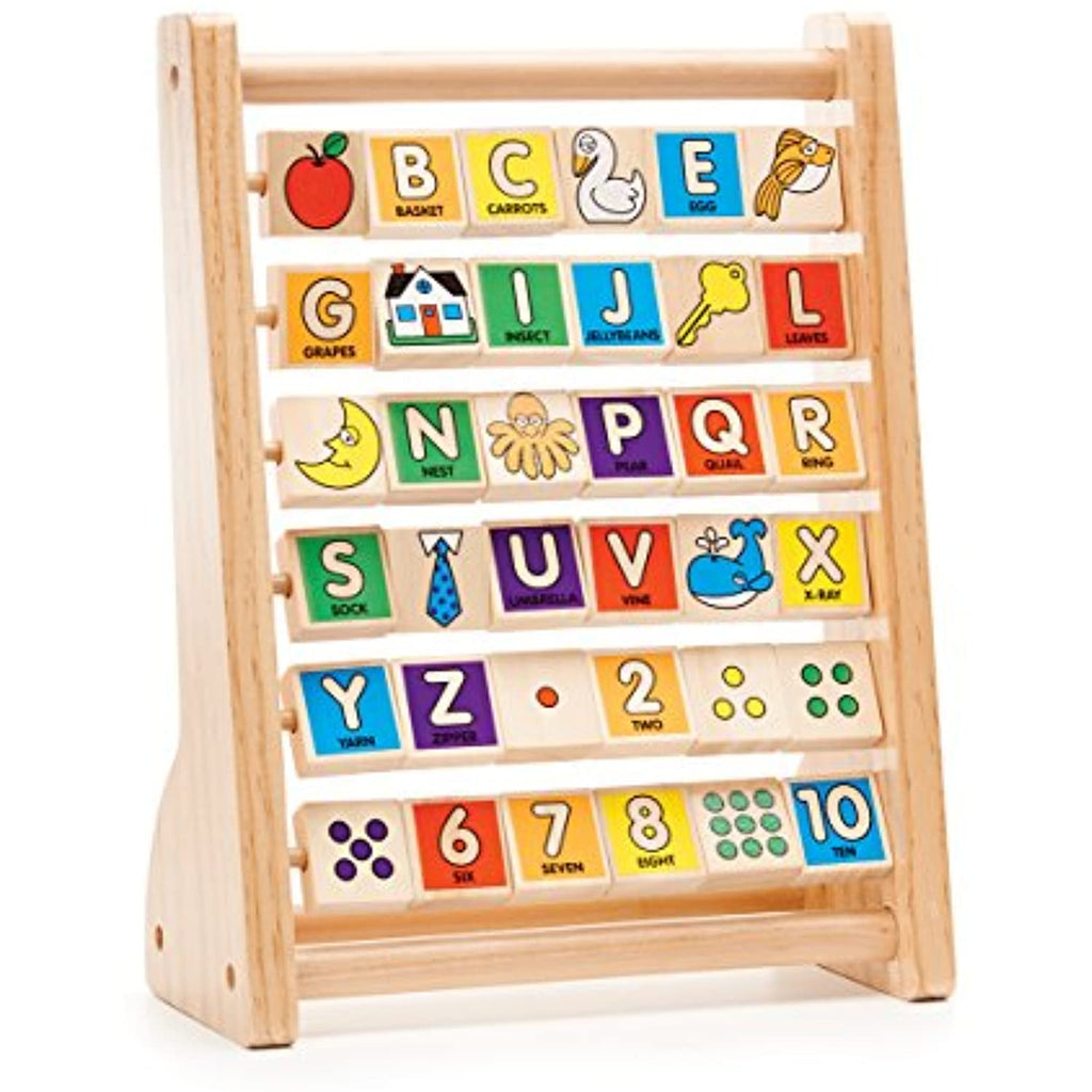 Melissa & Doug ABC-123 Abacus & 1 Scratch Art Mini-Pad Bundle (09273)