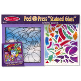 Melissa & Doug Rainbow Garden 'Stained Glass': Peel & Press Sticker by Number Series & 1 Scratch Art Mini-Pad Bundle (04264)
