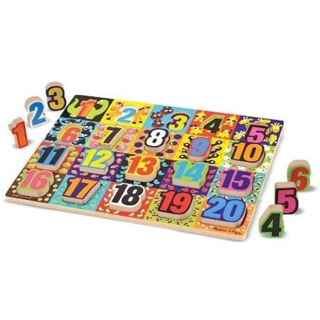 Melissa & Doug Jumbo Numbers & ABC Wooden Chunky Puzzle Bundle