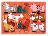 Melissa & Doug Farm Animals Mix 'n Match Wooden Peg Puzzle (8 pcs)