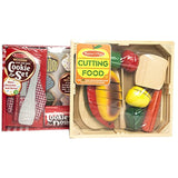 Melissa and Doug Wooden Playsets Bundle - Cutting Food Set with Slice and Bake Cookie Set - Ages 3 and Up - Imaginative Fun