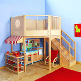 Guidecraft Kids' Market Loft: Large Wooden Indoor Pretend Play Activity Climber for Children - Playroom and Classroom Learning Furniture
