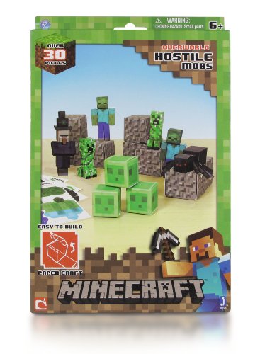 Minecraft Papercraft Hostile Mobs Set, Over 30 Piece