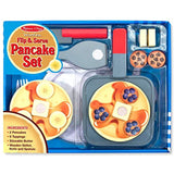 Melissa & Doug Flip & Serve Pancake - Wooden Play Food Set + Free Scratch Art Mini-Pad Bundle