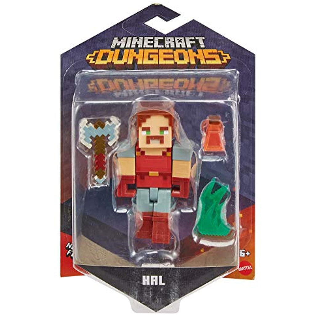 Minecraft Dungeons |Hal |3.25-in Collectible Battle Figure and Accessories GNC28