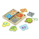 Melissa & Doug Alphabet Wooden Lacing Cards With Double-Sided Panels and Matching Laces