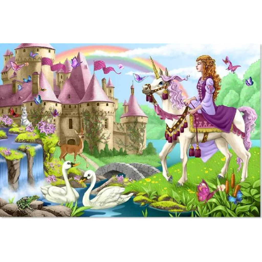 Melissa & Doug Fairy Tale Castle: 48-Piece Floor Puzzle + Free Scratch Art Mini-Pad Bundle [44271]