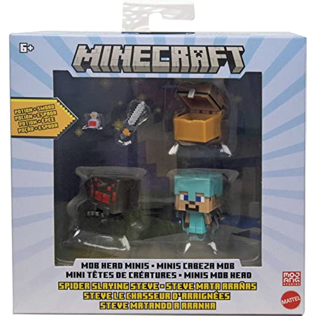 Minecraft Mob Head Minis Spider Slaying  Steve Figures & Accessories