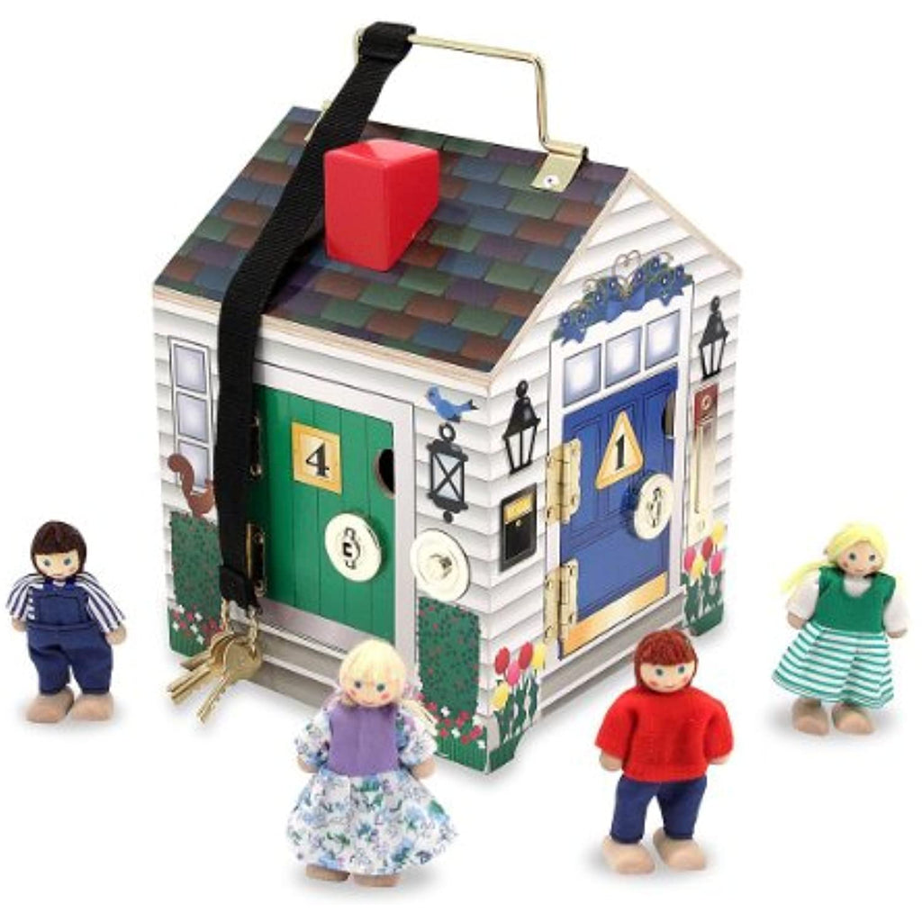 Melissa & Doug Deluxe Wooden Doorbell House & 1 Scratch Art Mini-Pad Bundle (02505)