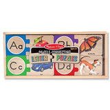 Melissa & Doug Self-Correcting Letter and Number Wooden Puzzles Set With Storage Box