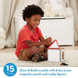 Melissa & Doug Magnetivity Magnetic Tiles Building Play Set – Draw & Build Castle (15 Pieces, 8 Panels, 4 Dry-Erase Markers)