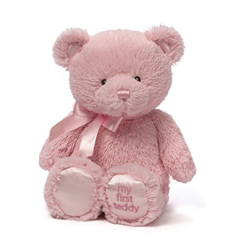 Baby GUND My 1st Teddy Bear Stuffed Animal Plush, Baby Girl Pink, 15"