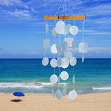 Woodstock Chimes C138 The Original Guaranteed Musically Tuned Chime Asli Arts Collection, Mini, Capiz - Light Blue