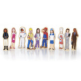 Guidecraft Wedgies Career Set of 30 Figures - Little Professionals Wooden Character Set, Kids Learning & Educational Toys