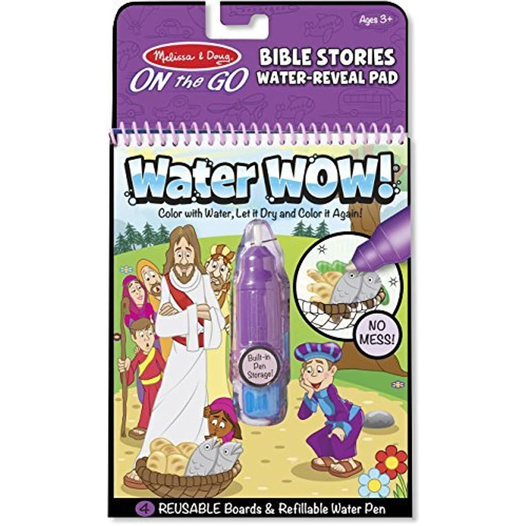 Melissa & Doug Bible Stories: Water Wow 'Water Reveal Pad' Activity Book + Free Scratch Art Mini-Pad Bundle [94054]