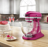 KitchenAid KSM155GBRI 5-Qt. Artisan Design Series with Glass Bowl - Raspberry Ice