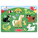 Melissa & Doug Neighborhood Pets Theme Peg Puzzle & 1 Scratch Art Mini-Pad Bundle (03387)