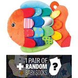 Melissa & Doug Flip Fish: K's Kids Baby Toy Series + 1 Free Pair of Baby Socks Bundle [91954]
