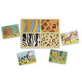Melissa & Doug Natural Play Wooden Puzzle: Animal Patterns (Four 4-Piece Animal Puzzles)