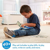 Melissa & Doug Spin & Swipe Wooden Cash Register (Developmental Toy, Great Gift for Girls and Boys - Best for 3, 4, 5, and 6 Year Olds) & Pretend-to-Spend Wallet , Blue