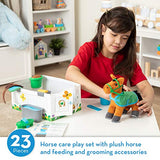 Melissa & Doug Feed & Groom Horse Care Play Set With Plush Stuffed Animal (23 pieces)