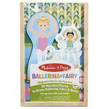 Melissa & Doug Ballerina and Fairy Magnetic Dress-Up Double-Sided Wooden Doll and Swan Pretend Play Set (52 pcs)