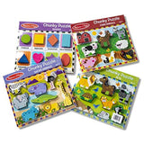 Melissa & Doug Wooden Chunky Puzzle Farm/Pet/Safari/Shapes Puzzle (8 Piece)