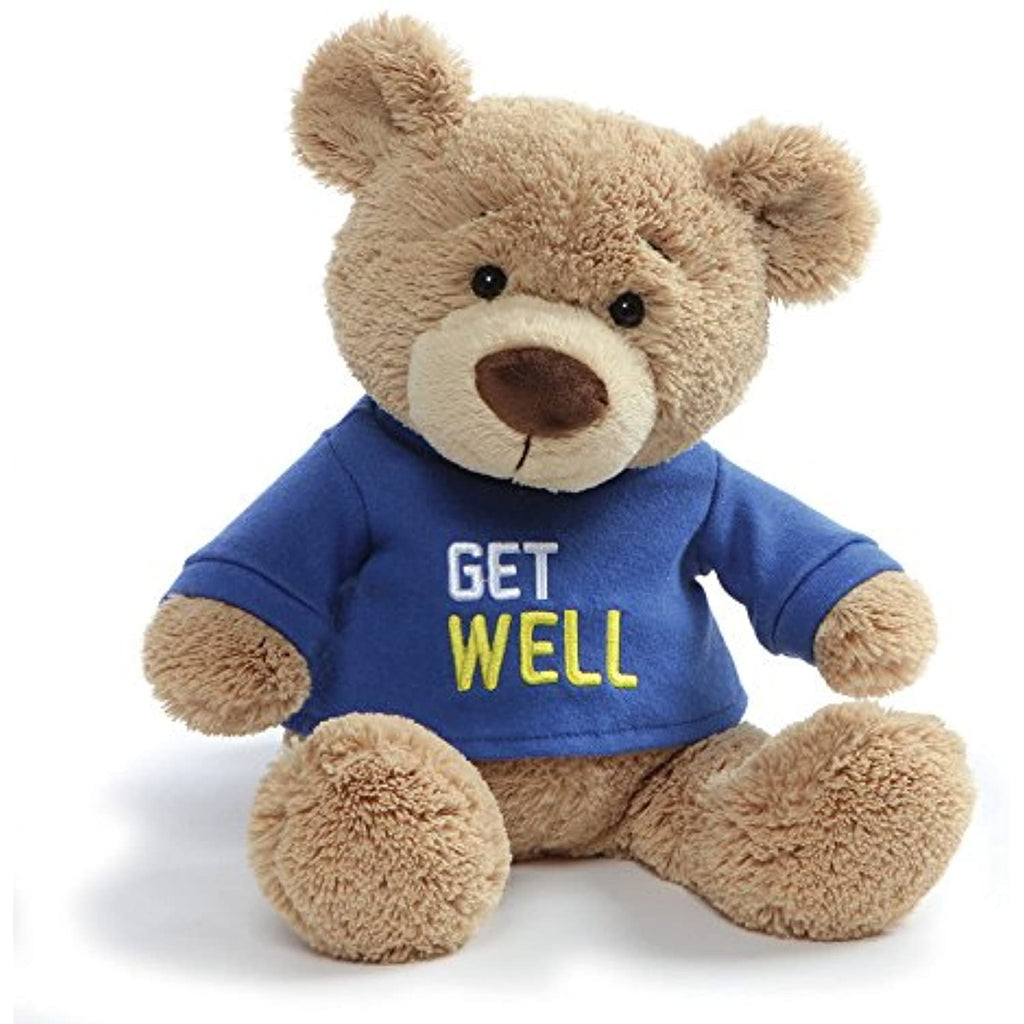 GUND Get Well T-Shirt Message Teddy Bear Stuffed Animal Plush, Blue, 12.5"