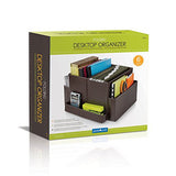 Guidecraft Folding Desk Organizer Office School Supply Brown - 6 Storage Compartments