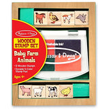 Melissa & Doug Baby Farm Animals: Wooden Stamp Set + Free Scratch Art Mini-Pad Bundle [16391]