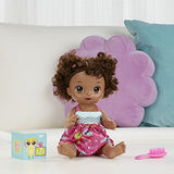 BABY ALIVE READY FOR SCHOOL BABY: Baby Doll with Black Curly Hair, School-Themed Dress, Doll Accessories Include Notebook & Brush, Doll For 3-Year-Old Girls and Boys and Up