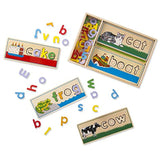 Melissa & Doug See & Spell Wooden Educational Toy With 8 Double-Sided Spelling Boards With Self-Correcting Alphabet Wooden Puzzles