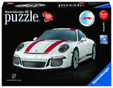 Ravensburger Porsche 911 R - 12528 - 108 Piece 3D Jigsaw Puzzle, White, 10" x 4" x 2.75"
