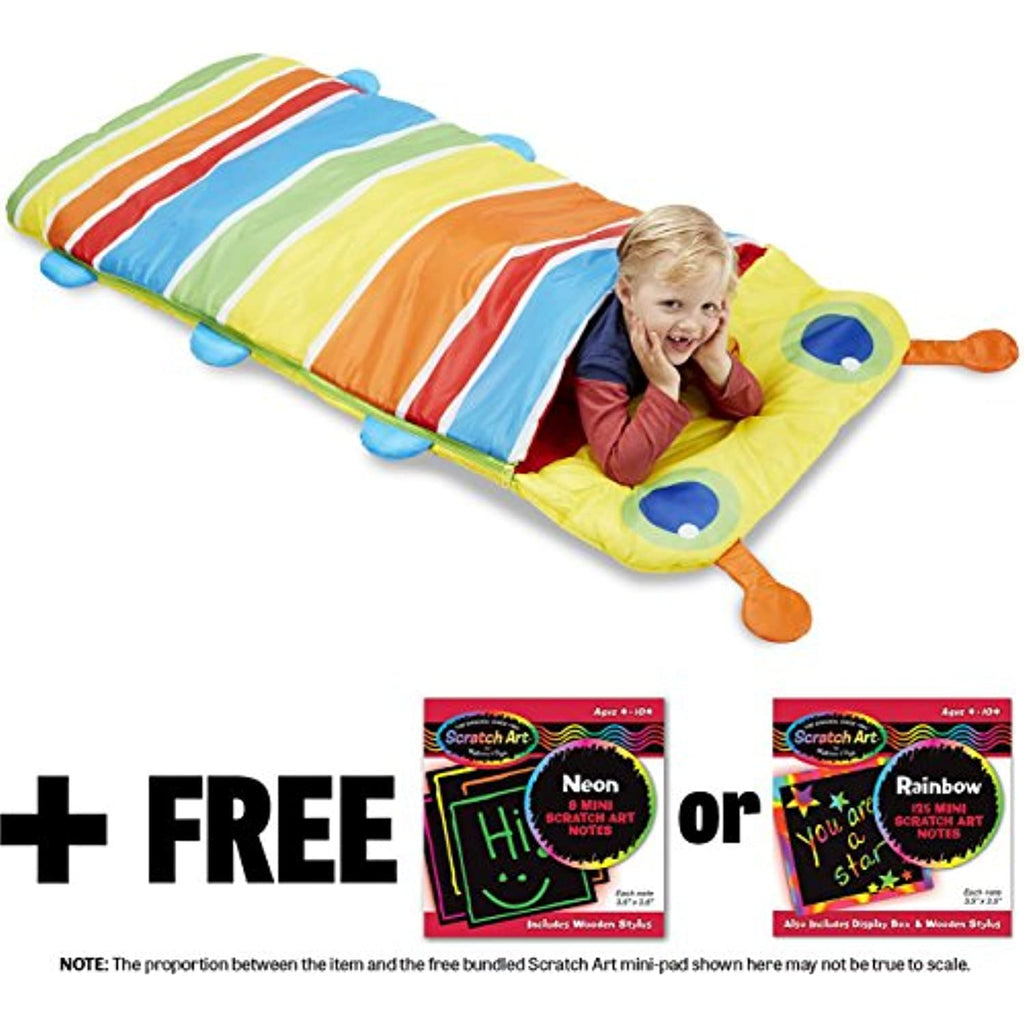 Melissa & Doug Giddy Buggy Sleeping Bag: Sunny Patch Series & 1 Scratch Art Mini-Pad Bundle (06700)