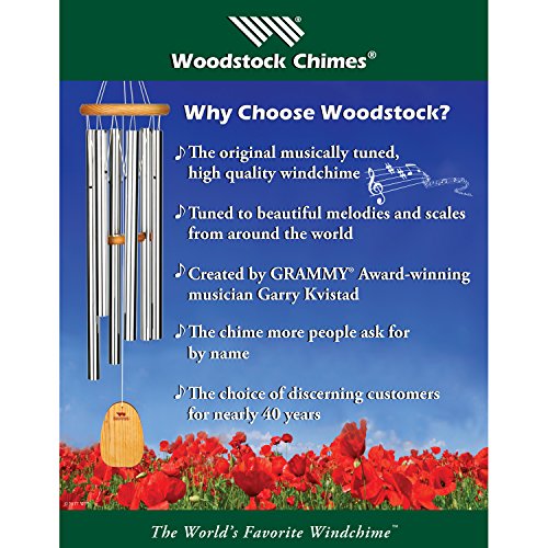 Woodstock Chimes - The ORIGINAL Guaranteed Musically Tuned Chime, Zenergy  - Solo, Silver