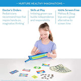 Melissa & Doug Spin & Swipe Wooden Cash Register (Developmental Toy, Great Gift for Girls and Boys - Best for 3, 4, 5, and 6 Year Olds) & Pretend-to-Spend Wallet , Blue