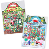 Melissa & Doug Puffy Reusable Sticker Pad Sets -Santa's Workshop & 'Tis the Season Activity Books